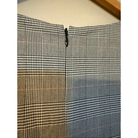 Talbots Size 12 Flare Sleeve Sheath Dress Black Houndstooth Plaid Modest Career - Picture 8 of 11